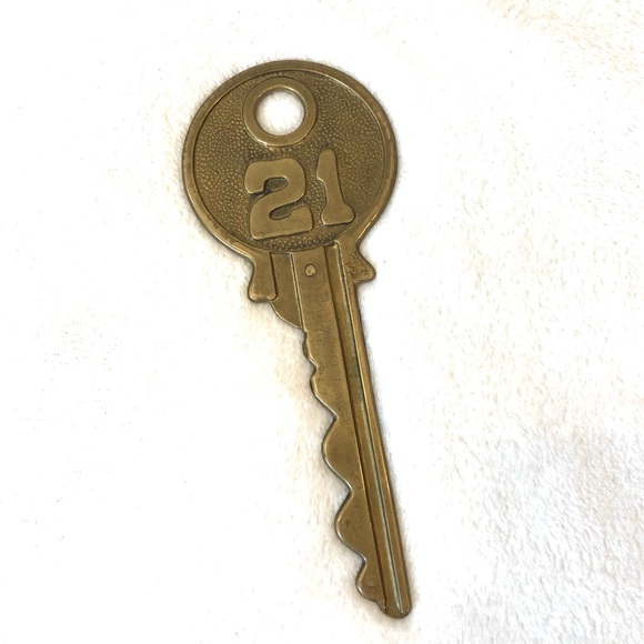 Vintage Oversized Brass Key Home Decor